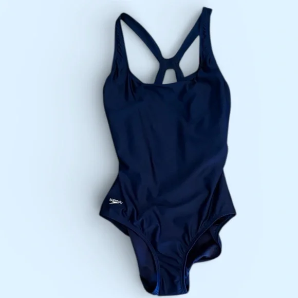 Speedo Nautical Navy One-Piece Swimsuit Size 12 - Picture 4 of 8